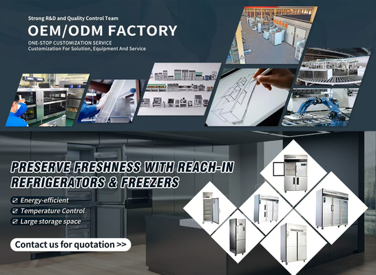 Шестидверный коммерческий вертикальный холодильник с поддержкой OEM/ODM