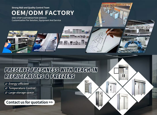 Коммерческий вертикальный стенд холодильник морозильник -6 -15C Нержавеющая сталь кухонный холодильник